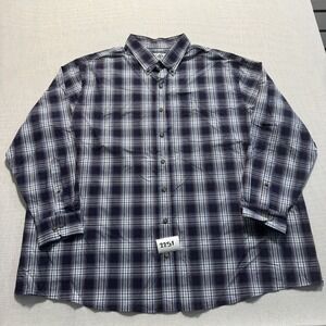 HB Plaid Button Down Shirt Mens 3XL Blue Excellent
